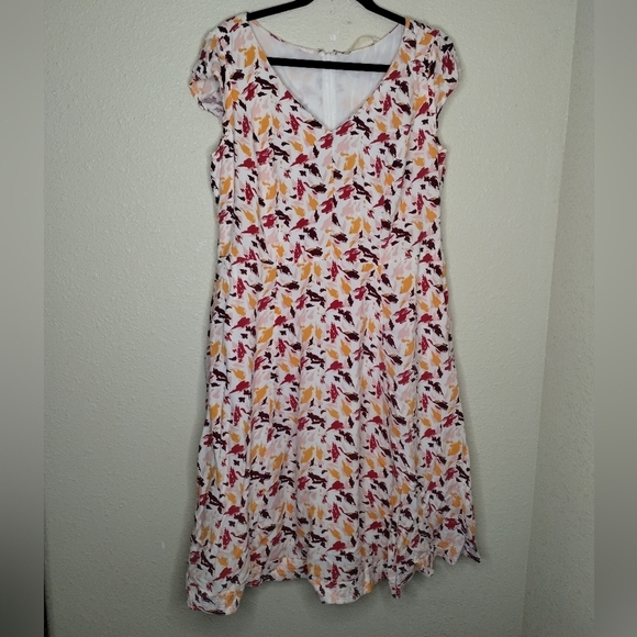 Wayward Fancies eShakti Cap Sleeve V-Neck Midi Dress Size 1X - Picture 1 of 8